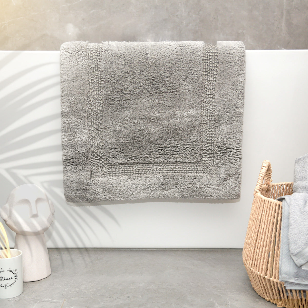 Renee Taylor Soho Cotton Reversible Bath Mat 50 x 80 Cms Granite