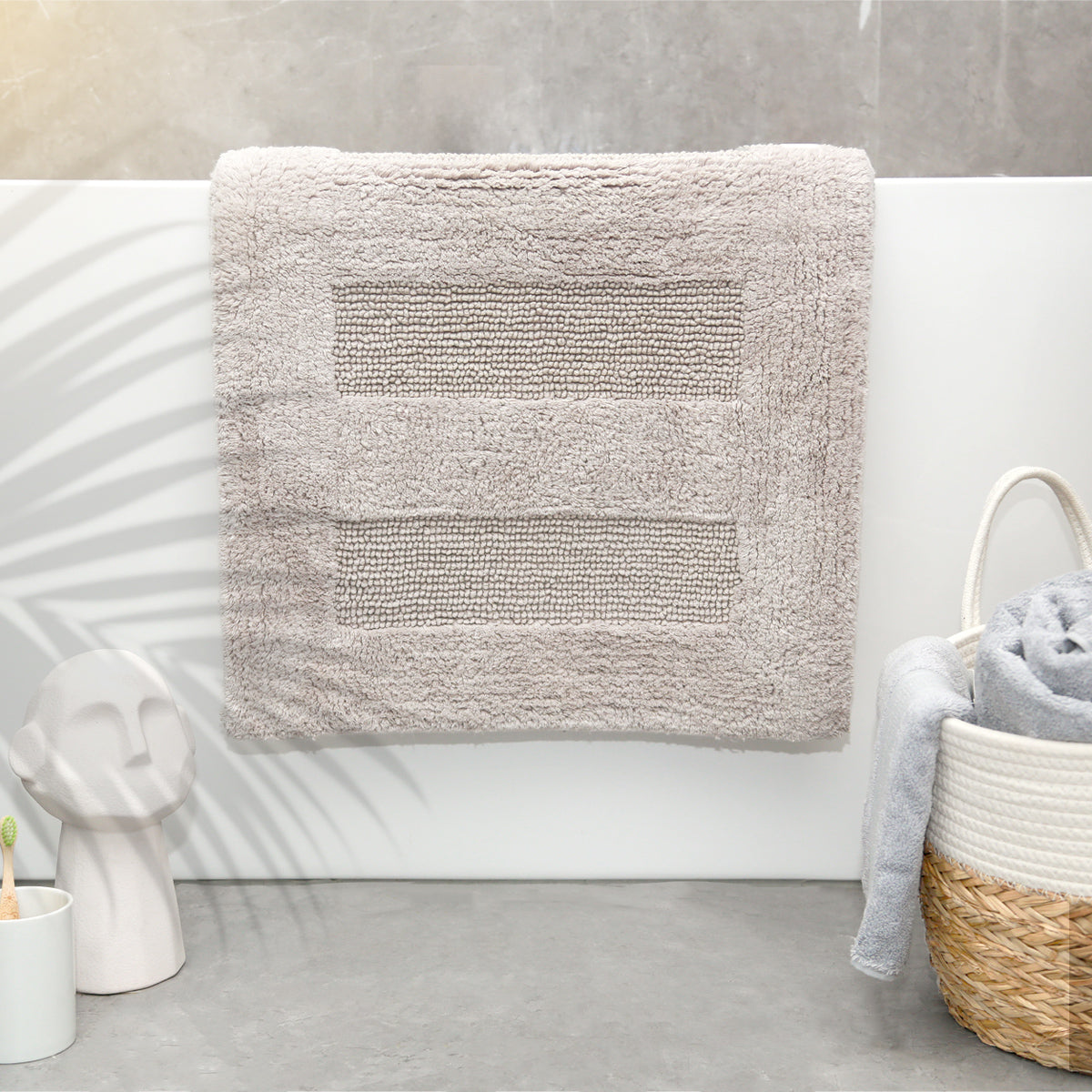 Renee Taylor Retreat Cotton Reversible Bath Mat 50 x 80 Cms Sand