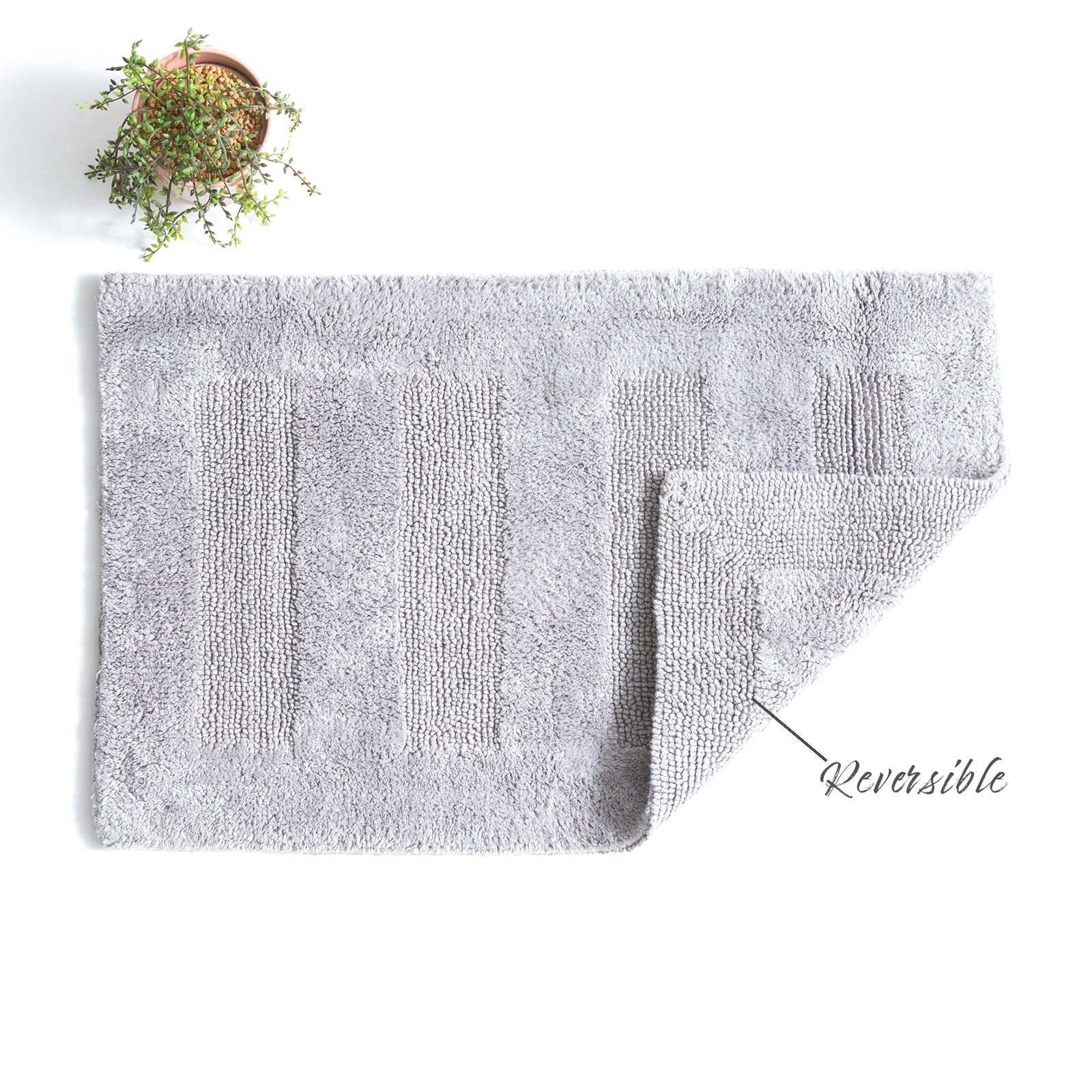Renee Taylor Retreat Cotton Reversible Bath Mat 50 x 80 Cms Granite