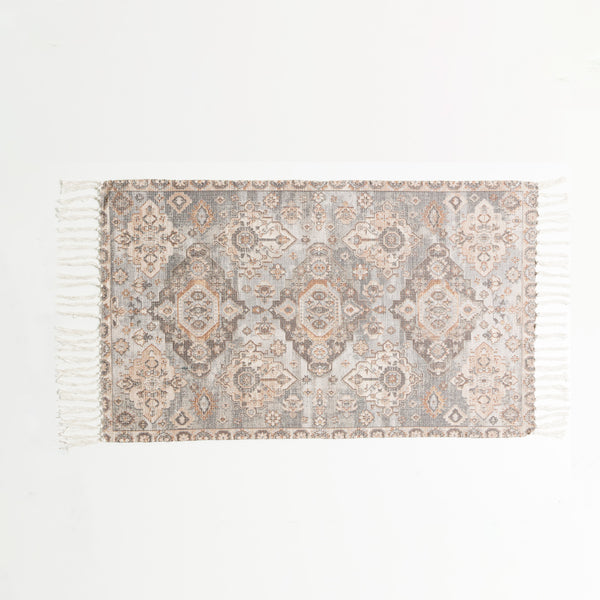 Renee Taylor Vintage Handwoven Cotton Chenille Bath Rug 65 x 110 cm