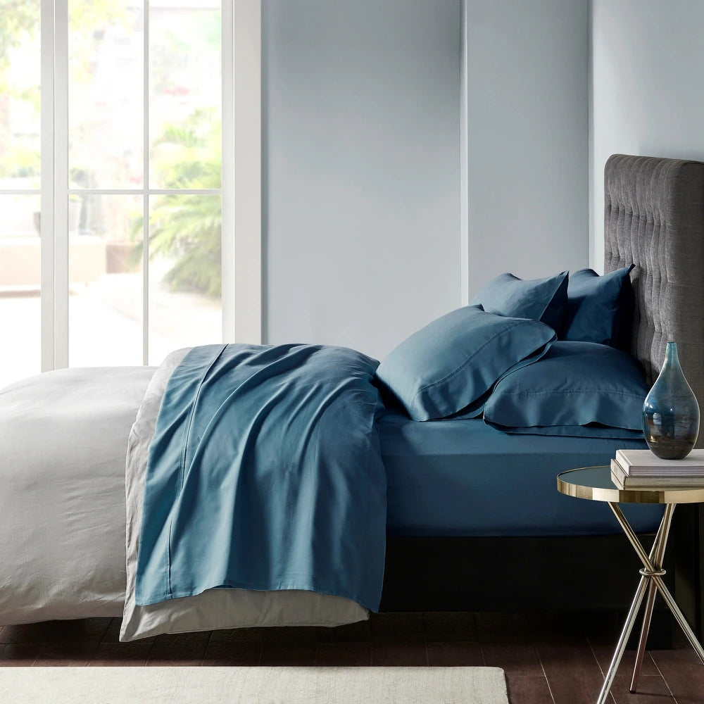 Park Avenue 600 TC Egyptian Cotton Sateen Sheet Set - Deep Queen Indigo
