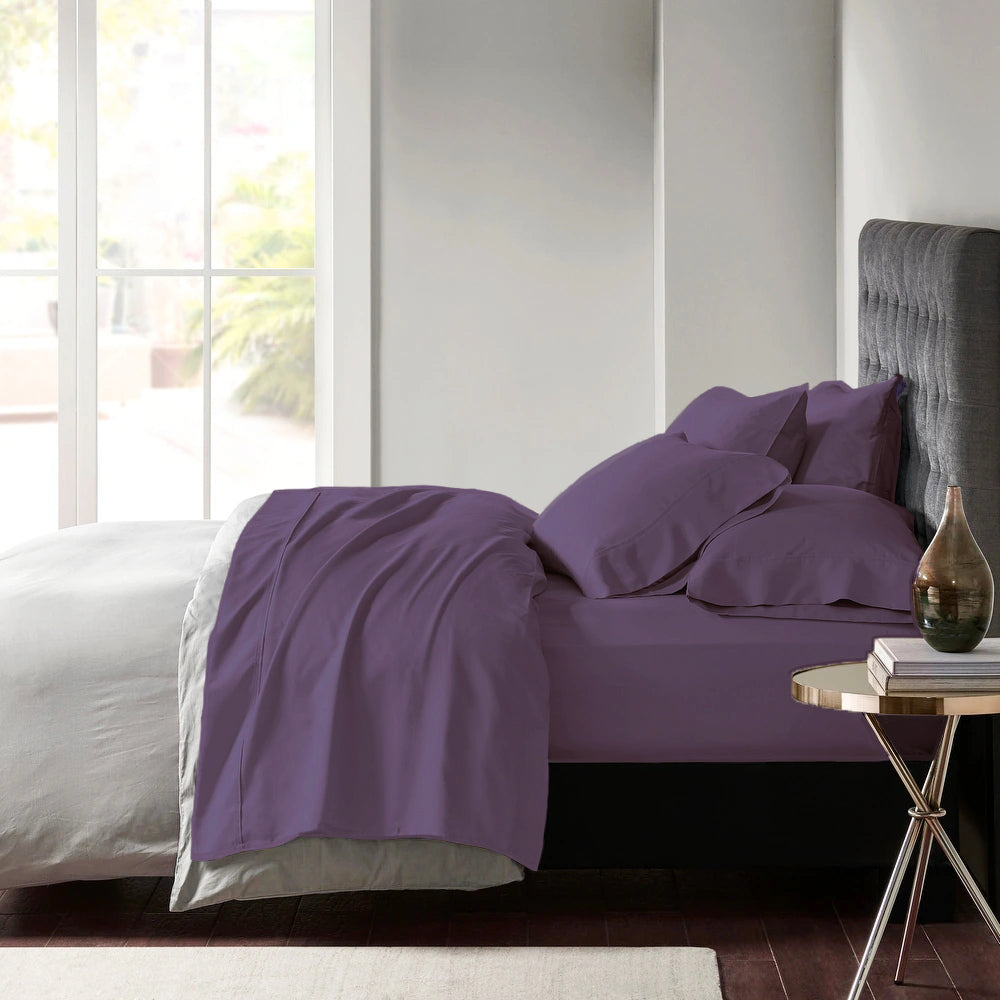 Park Avenue 600 TC Egyptian Cotton Sateen Sheet Set - Deep King Plum