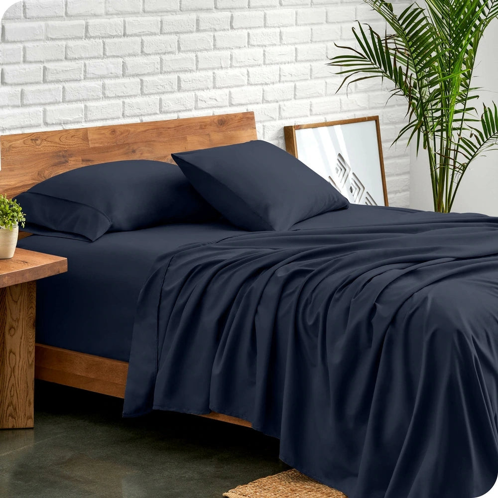 Ddecor Home 1500 Thread count Premium Cotton Blend Sheet Set Queen Indigo