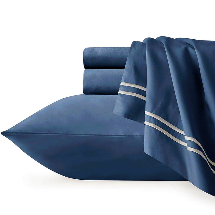 Renee Taylor Strada Embroidered 1000 TC Egyptian Cotton Sheet Set