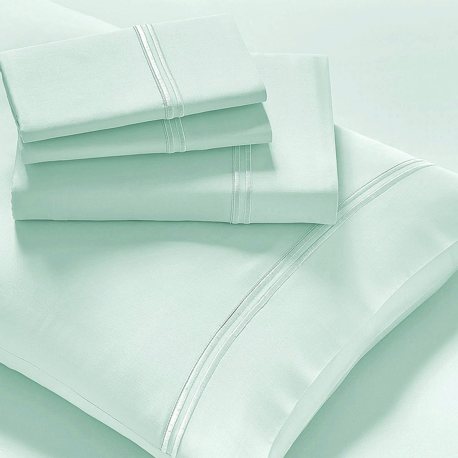 Renee Taylor Strada Embroidered 1000 TC Egyptian Cotton Sheet sets Split King Spa