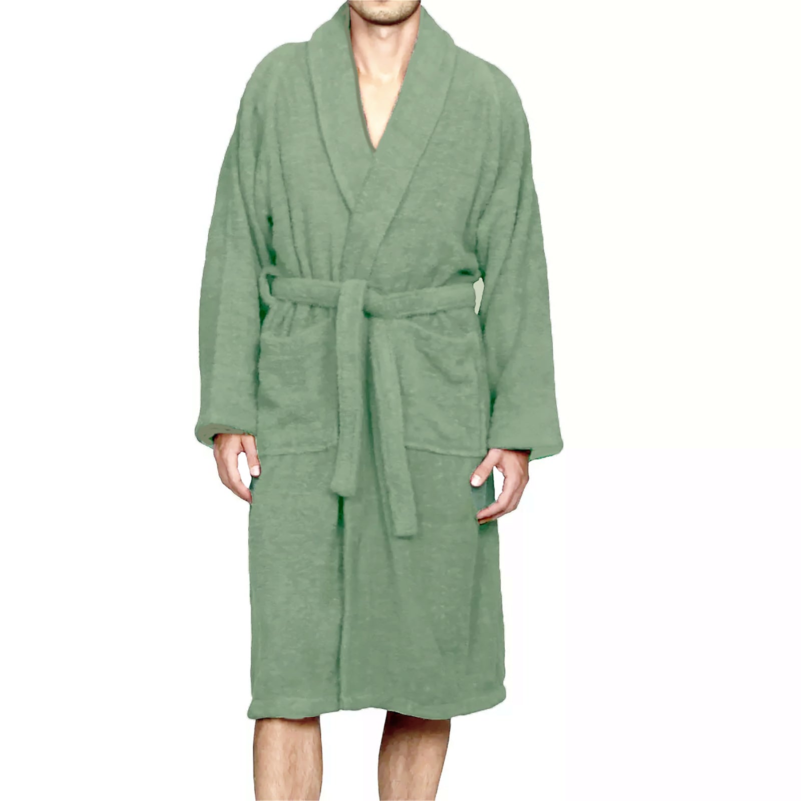 Renee Taylor Chalet Quick Dry Terry Cotton Bath Robes Large/ Xtra Large Eucalyptus
