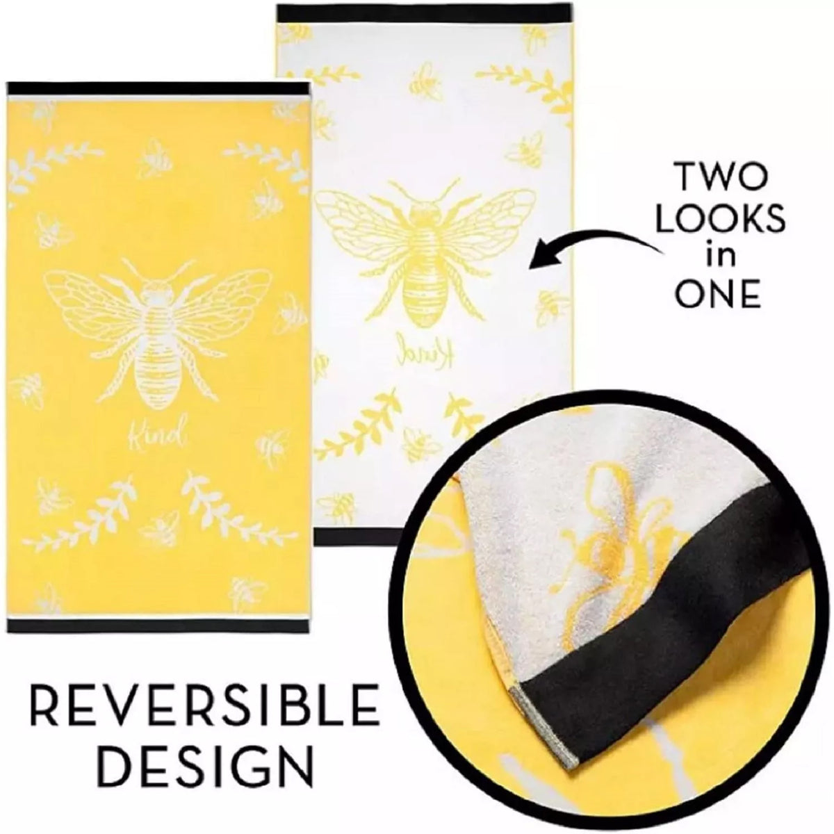 Renee Taylor Jacquard Velour Large Beach Towel – 2 Pack, 100 x 180 cm