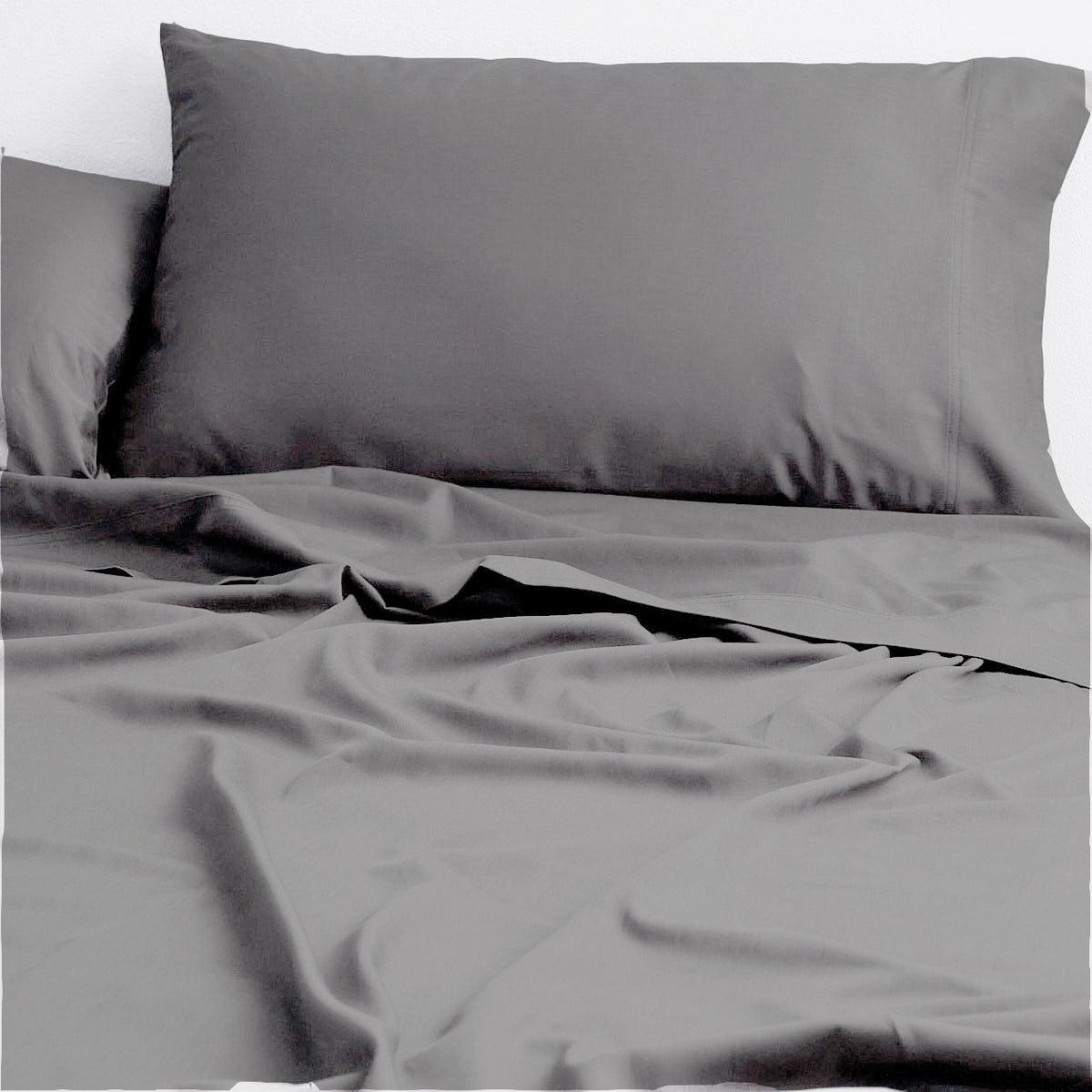 Cloud Linen 250 Thread Count Organic Cotton Sheet Set - Queen - Charcoal