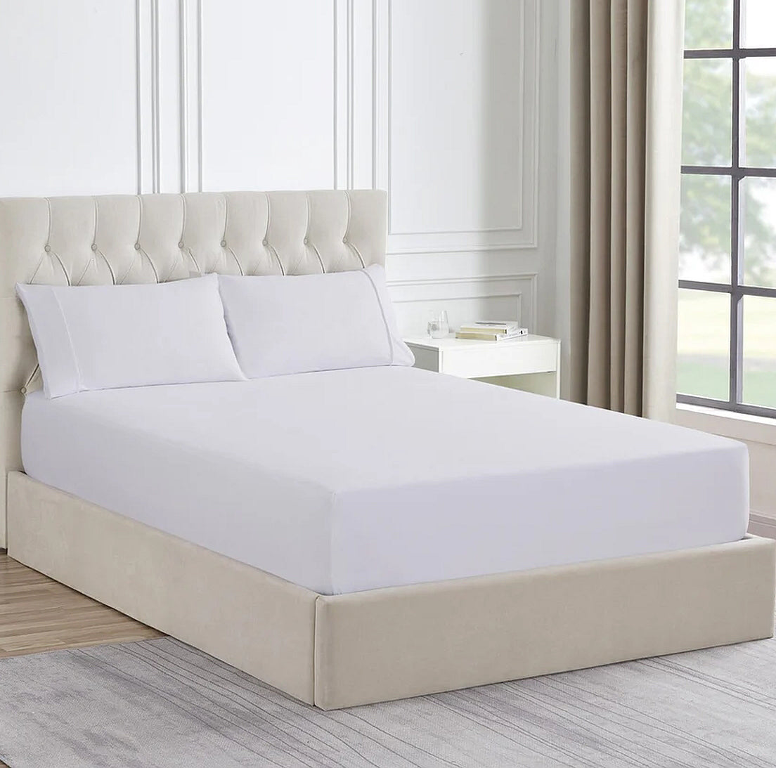 Ddecor Home 1500 Thread count Premium Cotton Blend Combo Set Queen Snow