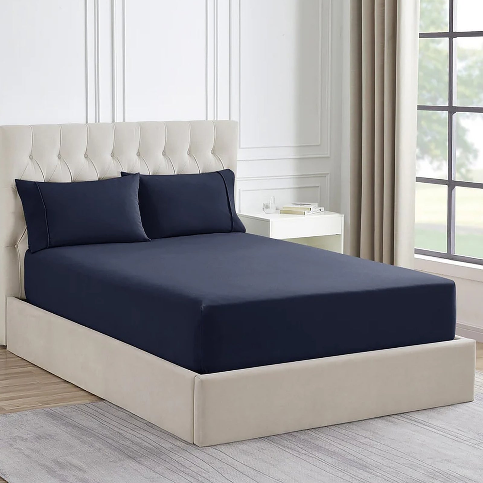 Ddecor Home 1500 Thread count Premium Cotton Blend Combo Set Queen Indigo