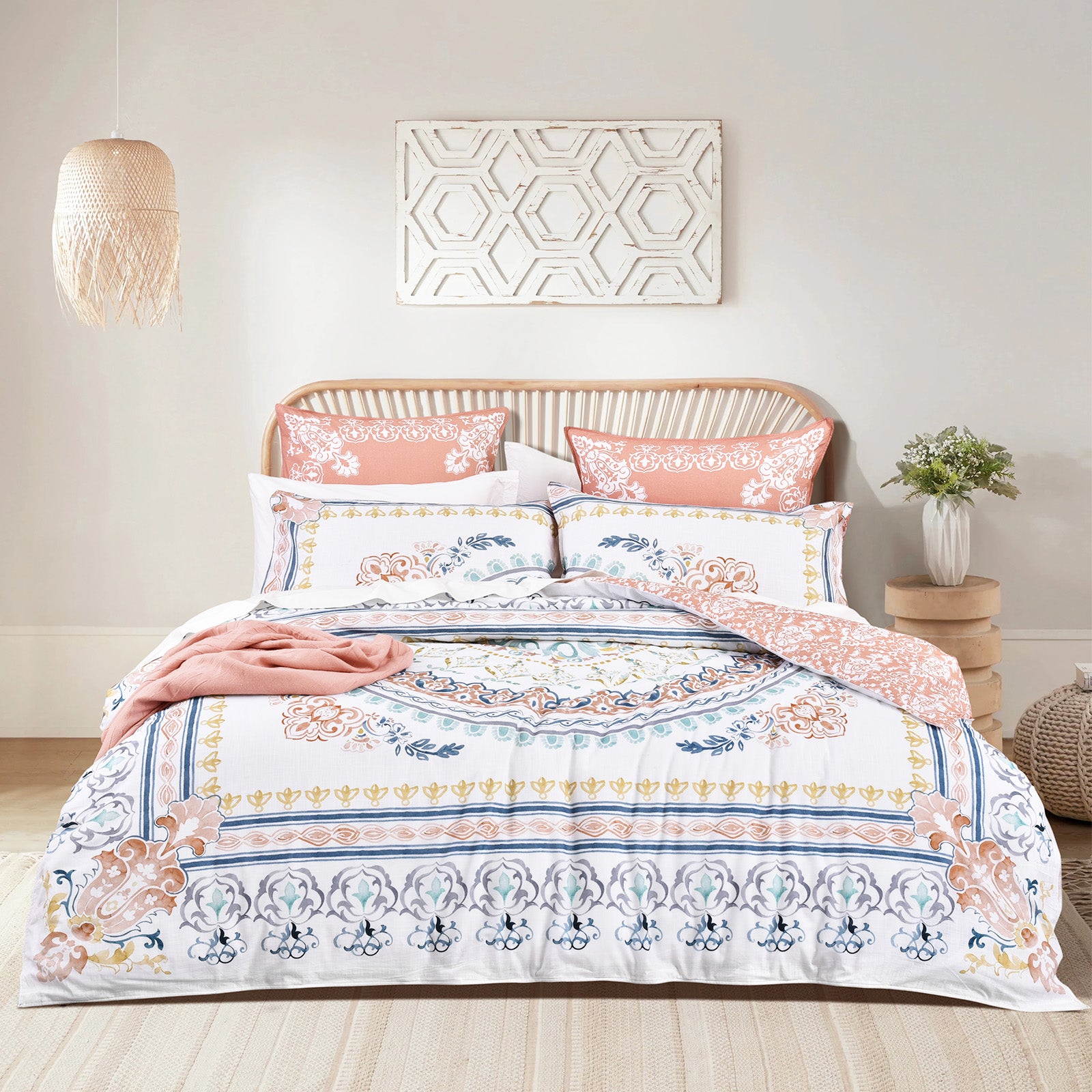 Renee Taylor 300 TC Cotton Reversible Quilt Cover Sets Double Kalina
