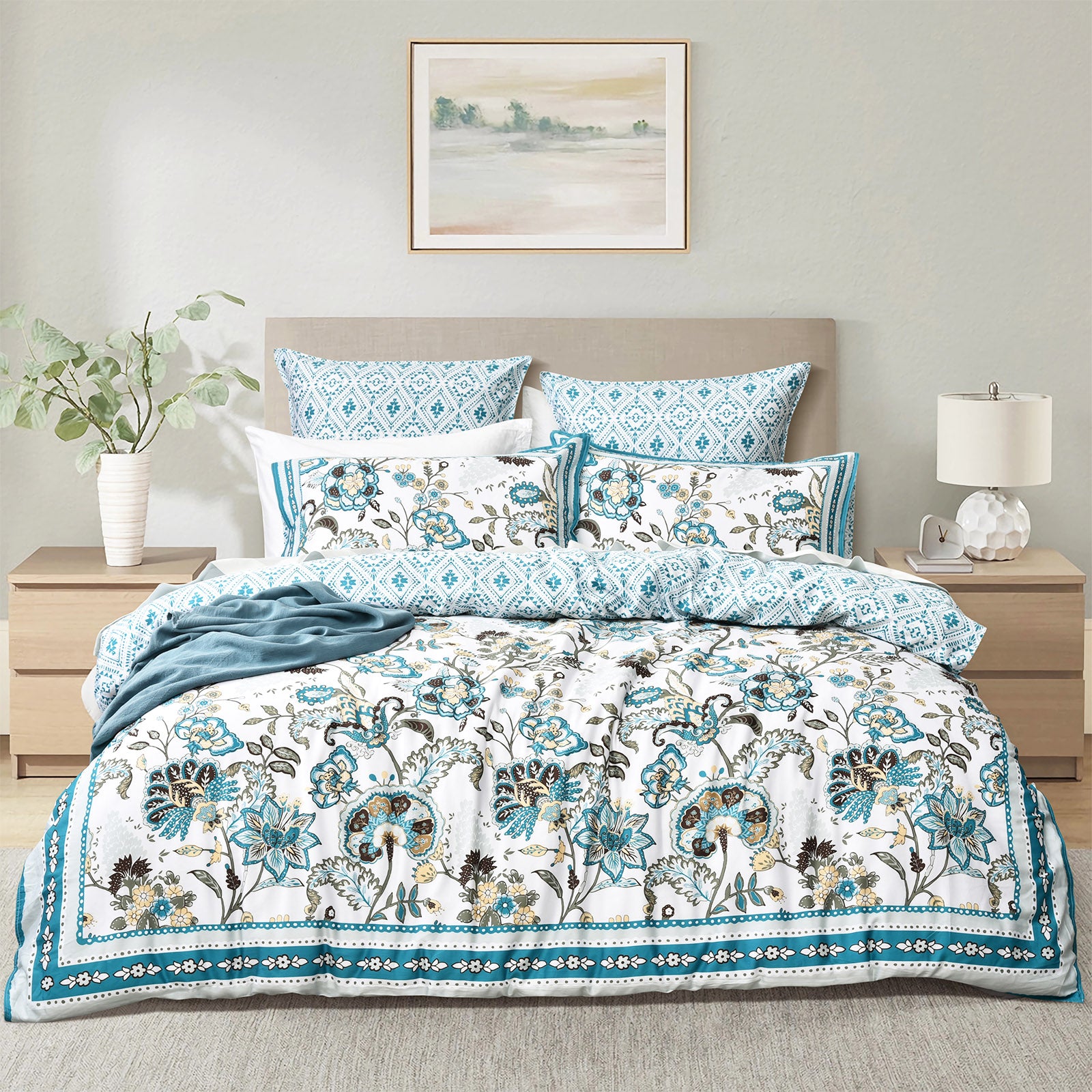 Renee Taylor 300 TC Cotton Reversible Quilt Cover Sets Super King Anaya