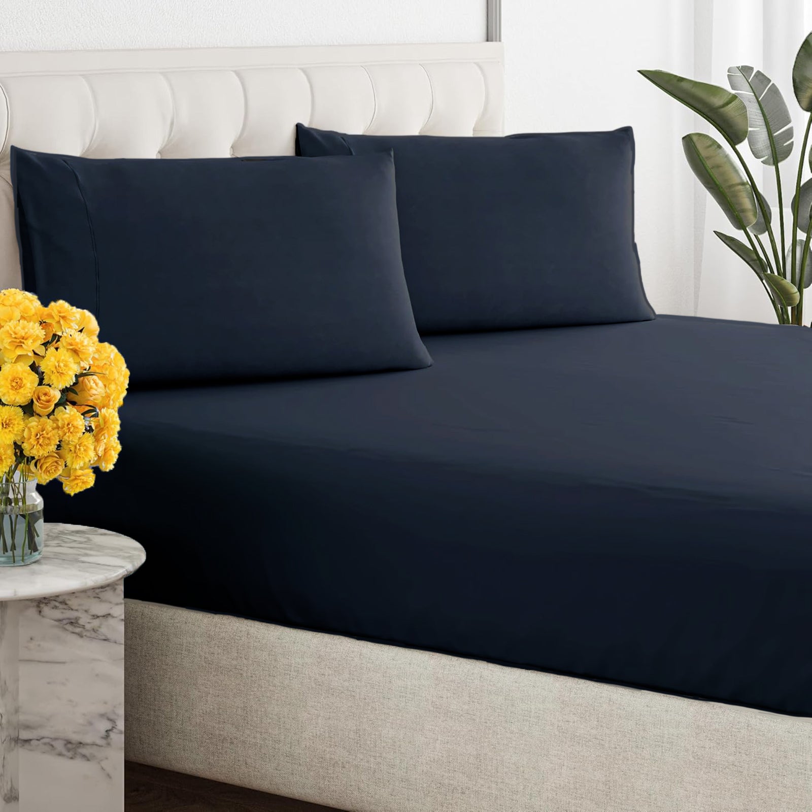 Renee Taylor 300 Thread Count 100% Organic Cotton Fitted and Pillow Case Set King Turbulence