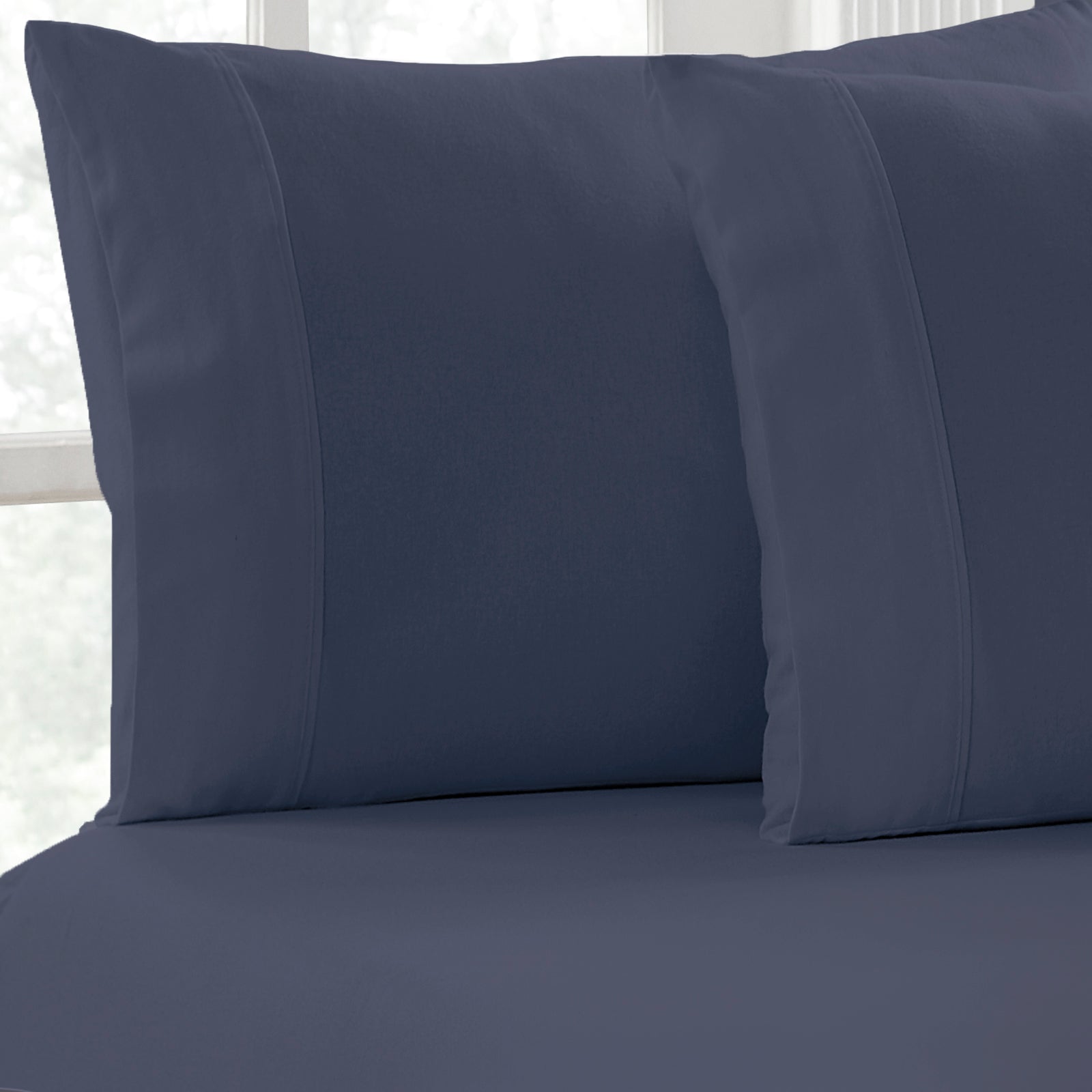 Park Avenue 175 GSM Egyptian Cotton Flannelette Fitted and Pillowcase Set Double Ink