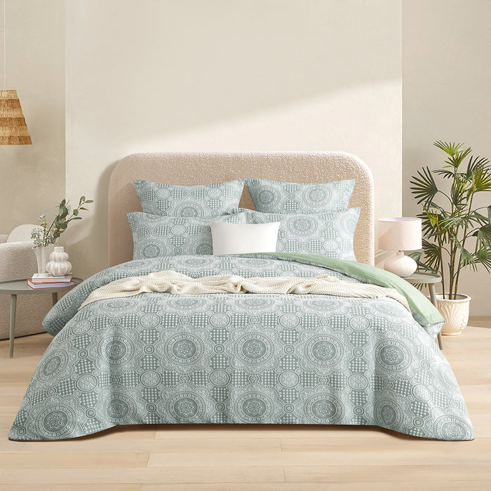 Renee Taylor Rizz Jacquard Quilt Cover Set — Sage