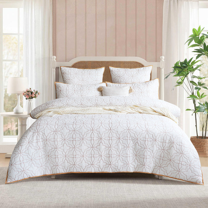 Renee Taylor Solaris Cotton Quilted Quilt Cover Set