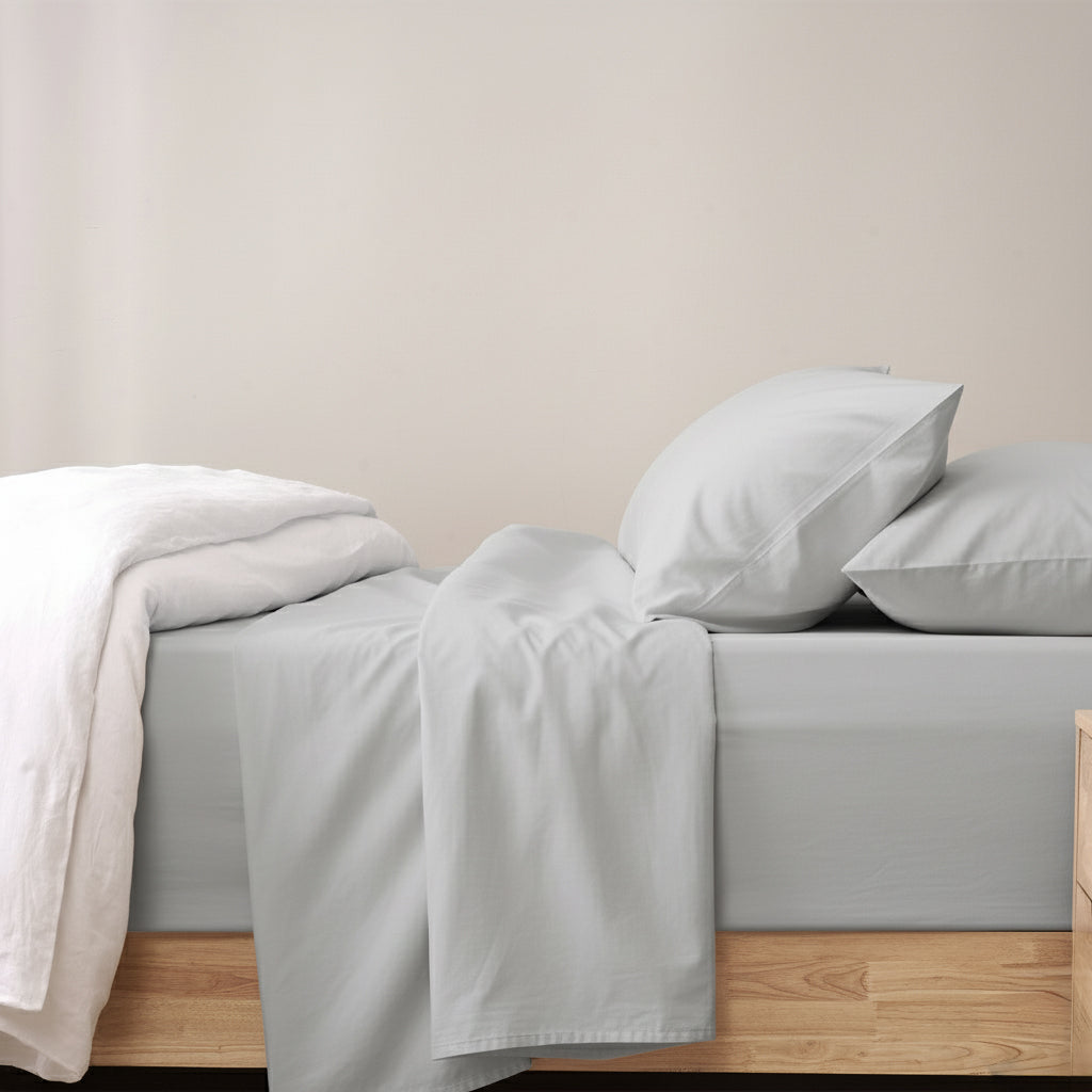 Renee Taylor 400 Thread Count Egyptian Cotton Sheet Set Single Antarctica