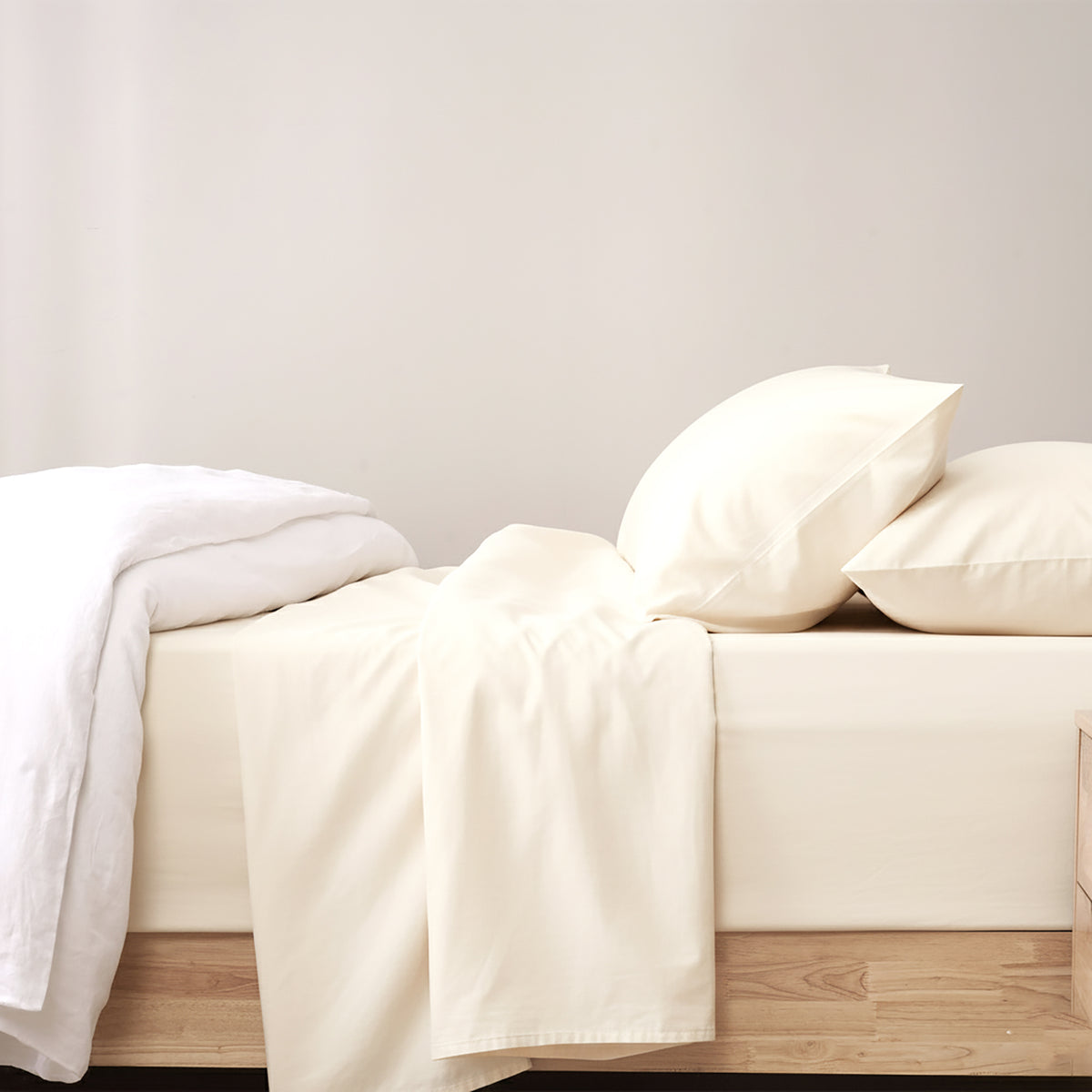 Renee Taylor 400 Thread Count Egyptian Cotton Sheet Set Single Vanilla