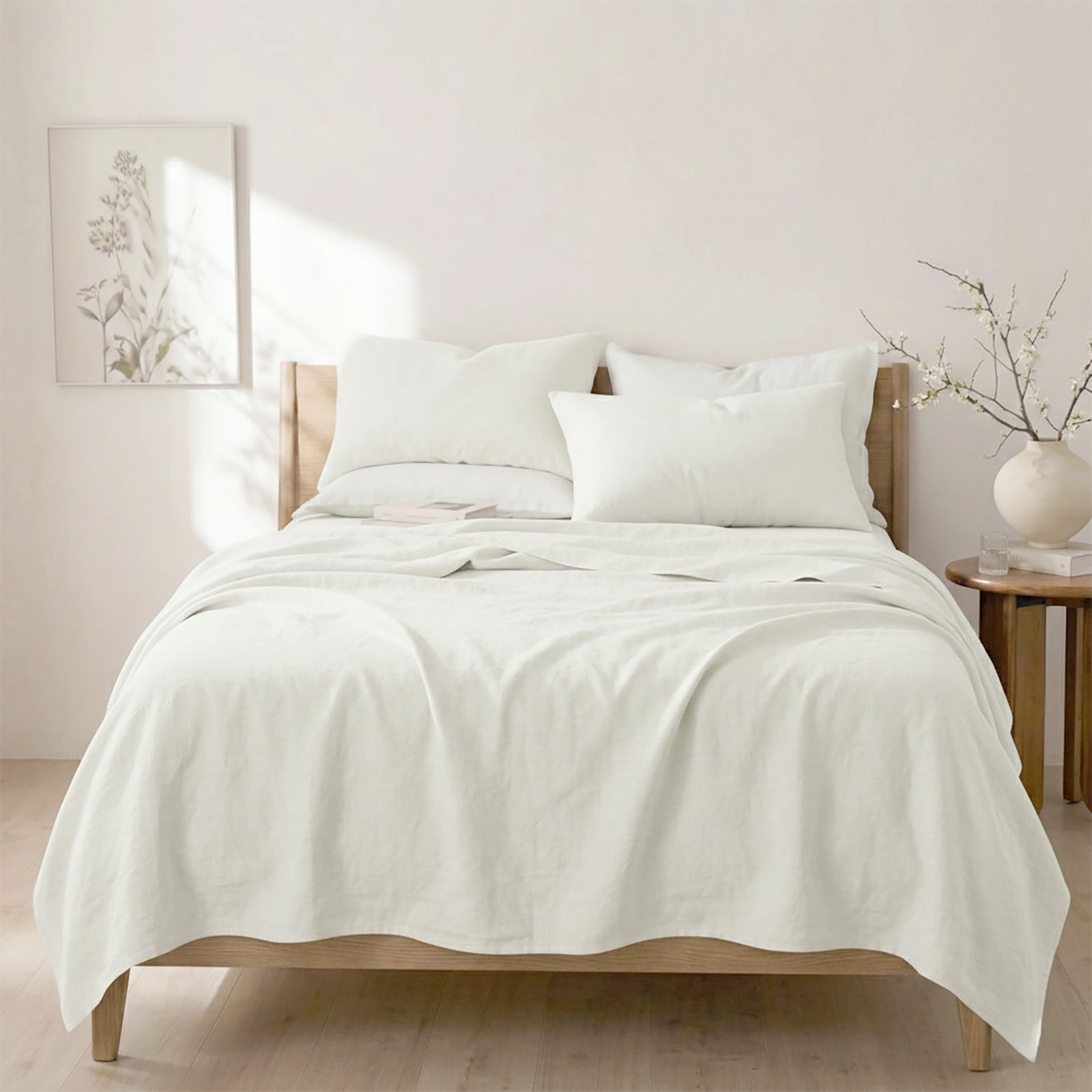 Renee Taylor Washed Linen Cotton Sheet Set