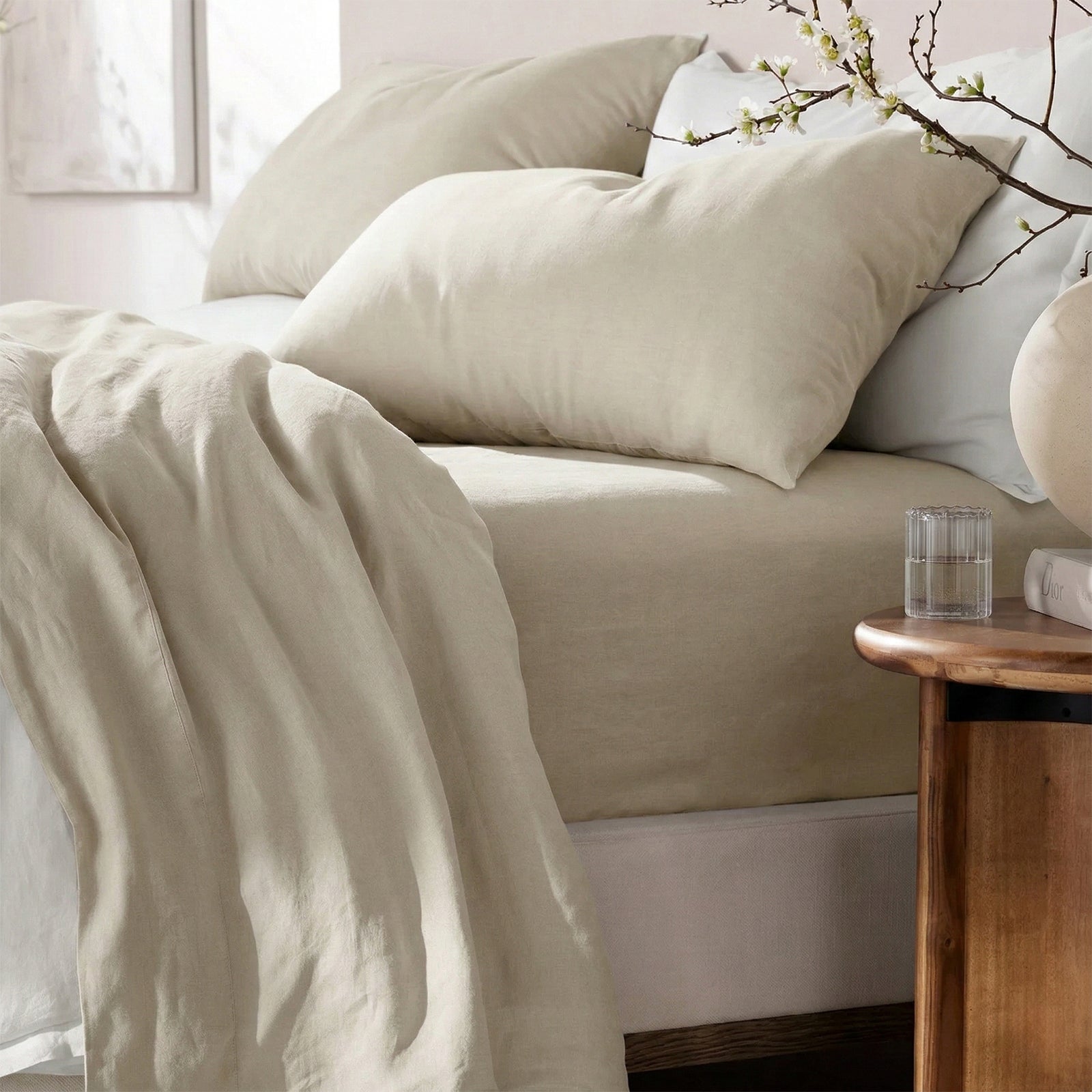 Renee Taylor Washed Linen Cotton Sheet Set