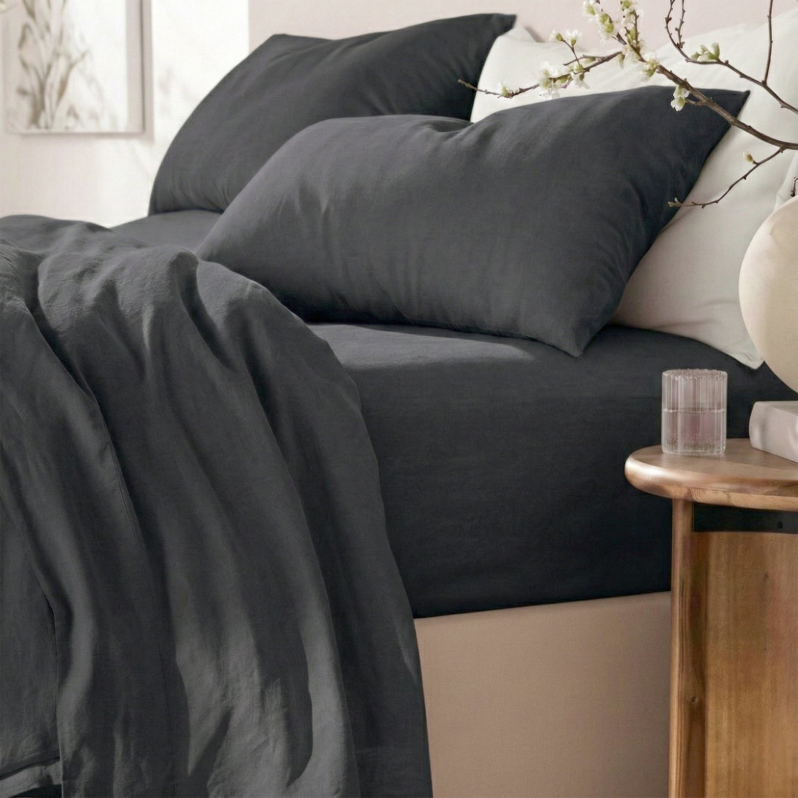 Renee Taylor Washed Linen Cotton Sheet Set