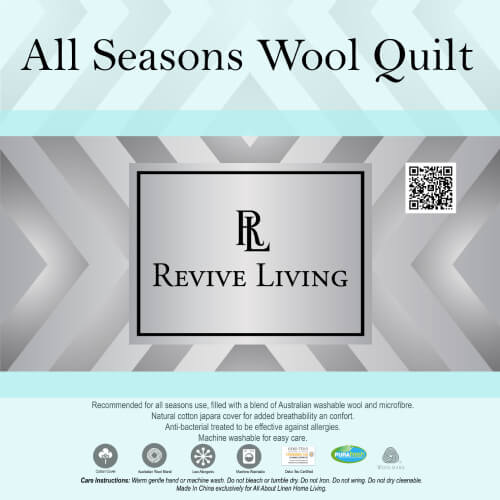 All Seasons Wool Quilt in Single, Double, Queen, King and Super King