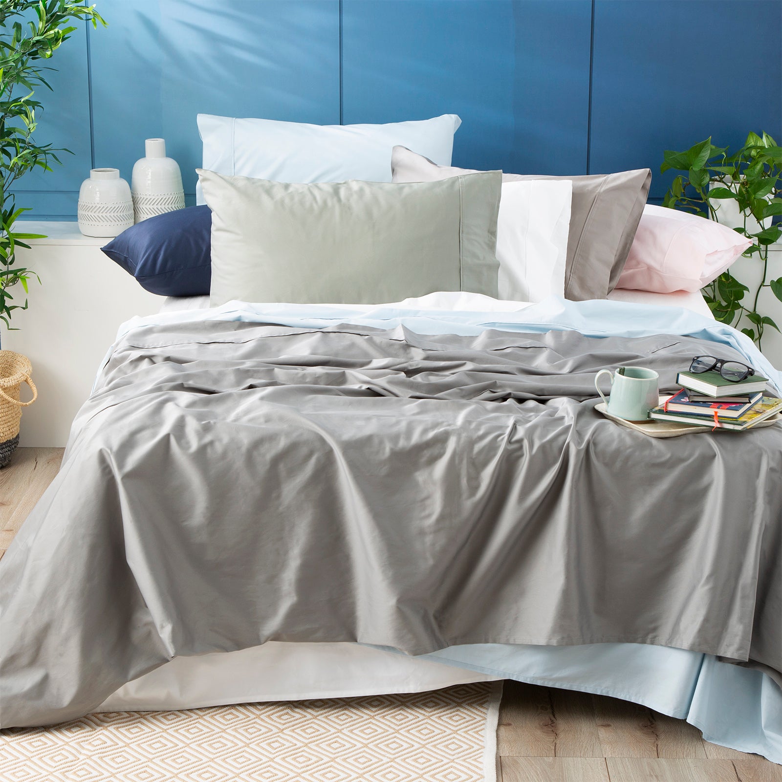 Park Avenue 500 TC Bamboo Cotton sheet set Long Single Pewter