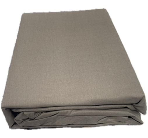 250 thread count cotton and polyester blend fitted sheet with pillowcase in single, double, queen and king in mushroom brown