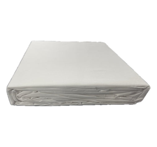 White cotton and polyester blend 250 thread count fitted sheet combo