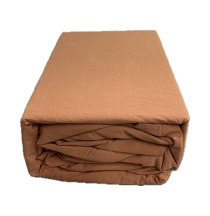 Revive Living Vintage Washed 100% Cotton Sheet Set with fitted sheet, flat sheet and pillowcases for Single, Double, King, Queen, and Super King beds in Brick Orange/Red