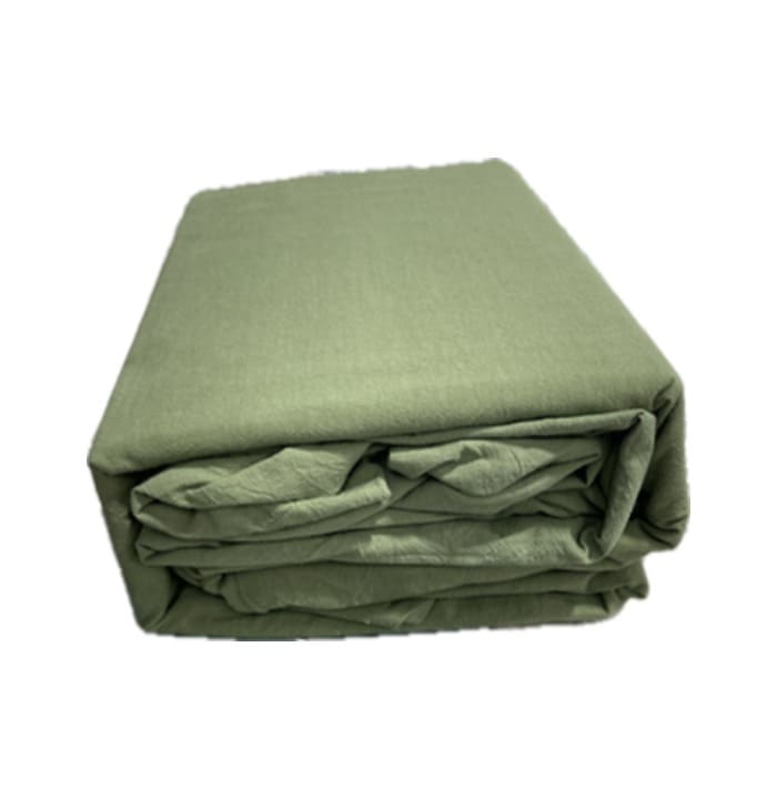 Revive Living Vintage Washed 100% Cotton Sheet Set with fitted sheet, flat sheet and pillowcases for Double, Queen, Mega Queen, King, Mega King in Green