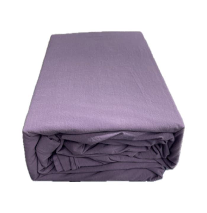 Vintage washed 100% Cotton sheet set with fitted sheet, flat sheet and pillowcases in purple for king, queen, double, mega queen and mega king
