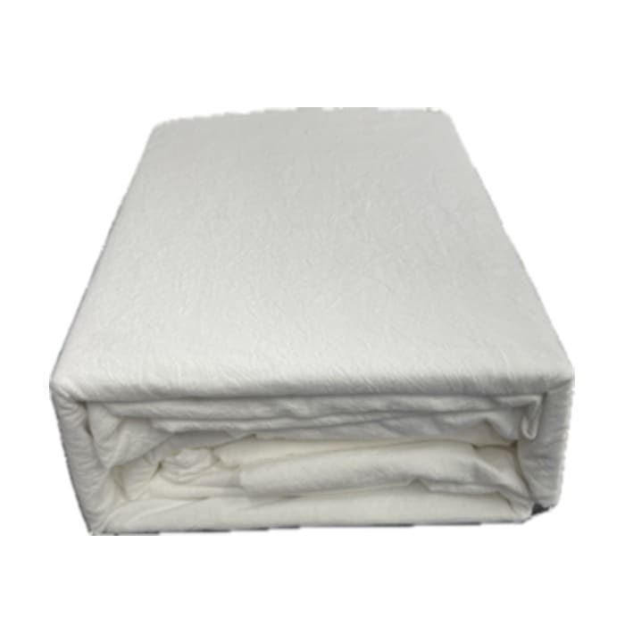 Vintage washed 100% Cotton sheet set with fitted sheet, flat sheet and pillowcases in white for king, queen, double, mega queen and mega king