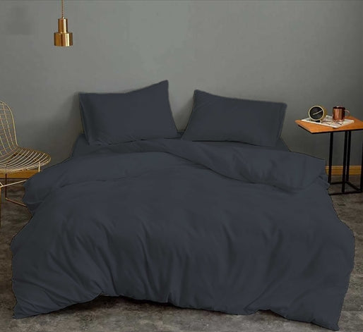 Revive Living Vintage Washed 100% Cotton Quilt Cover set available in Single, Double, Queen, King and Super King in Charcoal Gray/Grey