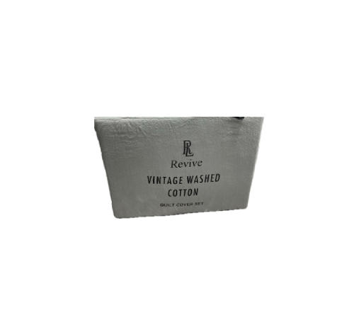 Revive Living Vintage Washed 100% Cotton Quilt Cover set available in Single, Double, Queen, King and Super King in Silver Grey