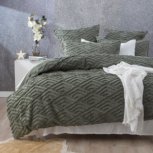 Revive Living Chevvy Cotton Chenille Tufted Quilt cover set